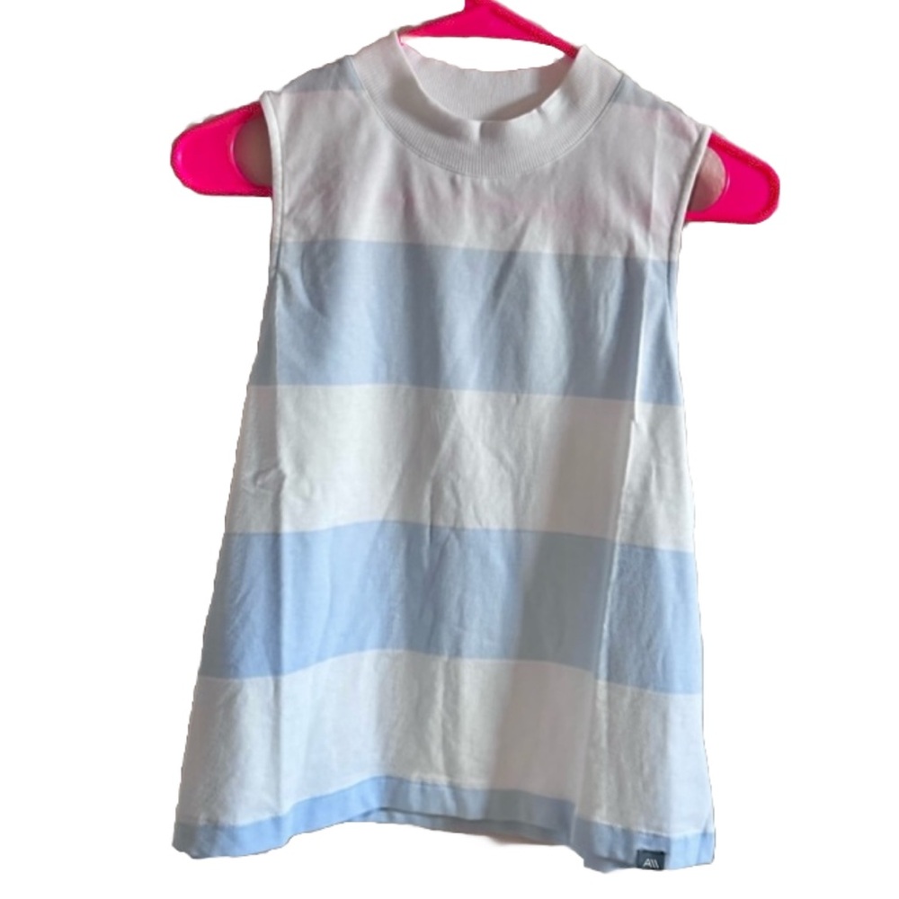 *NWT* ANDREWMARC SMALL blue/white striped sleeveless top